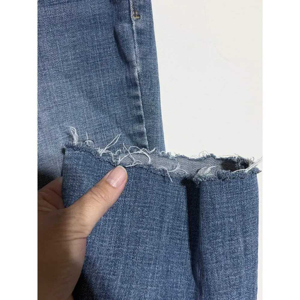 Levis 505 Straight Jeans Womens Size 29 Medium‎ Wash Blue Stretch 5 Pockets